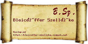 Bleicöffer Szellőke névjegykártya